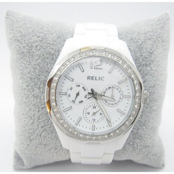 Women's Relic Quartz 50m WR Analog 44mm Dial Causal Round Watch (E396) - Picture 1 of 10